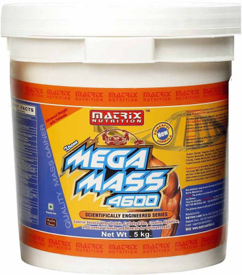 Matrix Nutrition Mega Mass 4600 5 Kg Weight Gainers/Mass Gainers(5000 g, Chocolate)