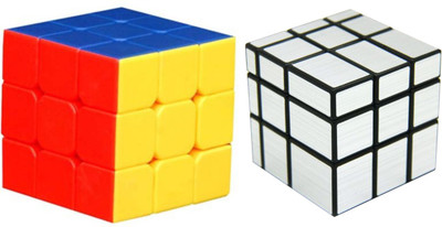 Vaniha Combo Mirror Cube Silver and Speed Cube Stickerless(10 Pieces)