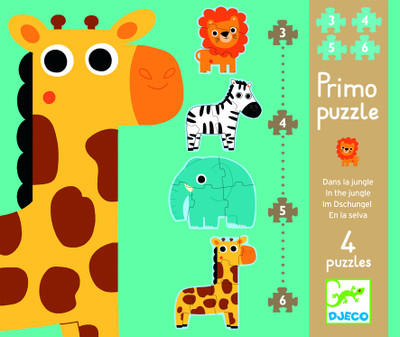 Djeco Primo Puzzle - In the Jungle(18 Pieces)