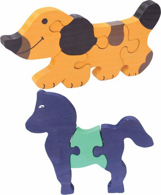 Enigmatic Woodworks Wooden Jigsaw Puzzle Dog + Horse(2 Pieces)