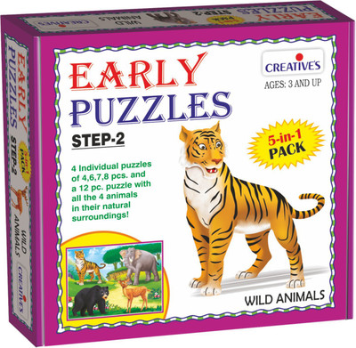 Creatives Early Puzzles Step 2 – Wild Animals ( 5 in 1 for ages 3 and above)(4 Pieces)
Creatives Early Puzzles Step 2 – Wild Animals ( 5 in 1 for ages 3 and above)(4 Pieces)