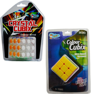Sunny 3x3 Stickerless And Crystal Cube(2 Pieces)