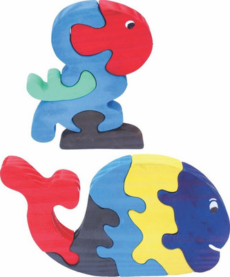 Enigmatic Woodworks Wooden Jigsaw Puzzle Parrot + Whale(2 Pieces)