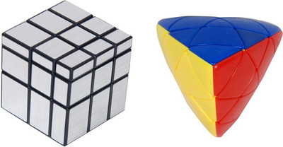 Montez Shengshou Silver Mirror Cube & Master Pyramorphix Stickerless Combo(2 Pieces)