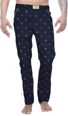 Clickroo Men Printed Pyjama(Pack of 1, Dark blue