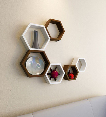 MyWoodKart MDF Wall Shelf(Number of Shelves - 6)