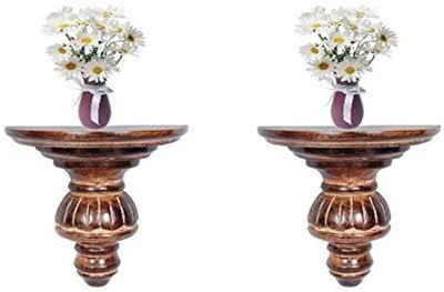 Desi Karigar Wooden Wall Shelf(Number of Shelves - 2)