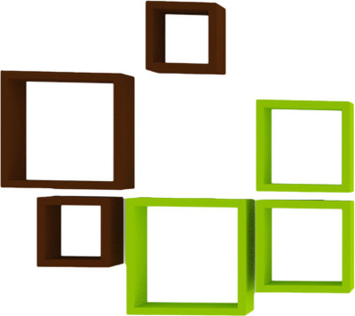 Craftatoz Wooden Wall Shelf(Number of Shelves - 6)