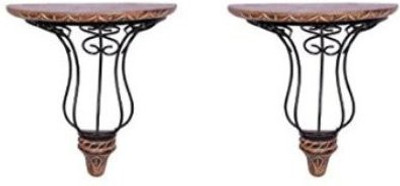 Desi Karigar Wooden, Iron Wall Shelf(Number of Shelves - 2)