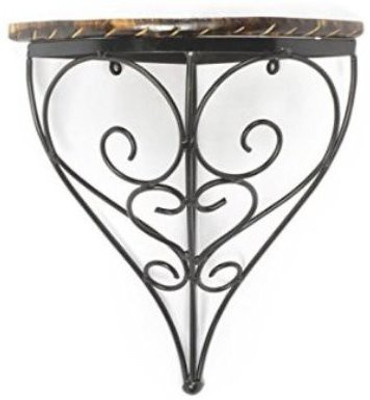 Desi Karigar Wooden, Iron Wall Shelf(Number of Shelves - 1)