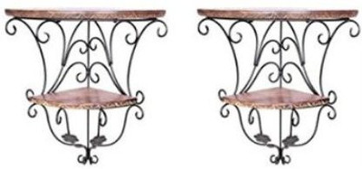 Desi Karigar Wooden, Iron Wall Shelf(Number of Shelves - 4)