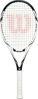 Wilson Six Two 100 Black, White Strung Tennis Racquet(G3 - 4 3/8 Inches, 300 g)