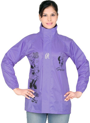 Real Graphic Print Men's Raincoat, Violet