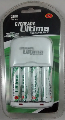 Eveready 2100 Charger with 4Pcs 2100 Batteries Rechargeable Ni-MH Battery