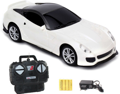 Flipzon RC New Racing Super Speed Rechargeable Toy Car (White)(White)