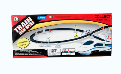 Trounce High Speed Rc Train Toy Set With Flyovers Track(Grey)