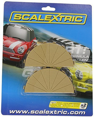 Scalextric Borders Tan Inner Radius - 180 Degrees(Red)