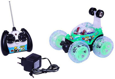 Vaibhav RC Stunt Car With Led Lights - 360 Degree Rotate (Green)(Green)
