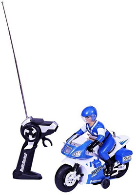 Shop & Shoppee Remote Control Police Motorcycle With Sound(Blue)
