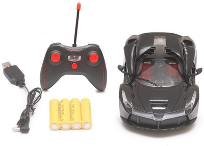 Sparkles Rechargeable Ferrari Style Remote Controlled Car with Fully Function Doors(Black)