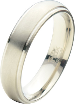 Inox Jewelry Brush Polished Titanium Ring, Silver