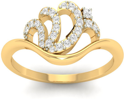 Jewels5 Oceane 18kt Diamond Yellow Gold ring(Rhodium Plated)