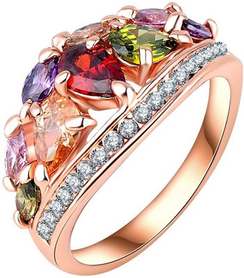 Jewels Galaxy Copper Ring, White