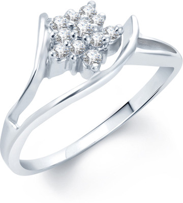 Sukkhi Fancy Alloy Cubic Zirconia Rhodium Plated Ring, Silver