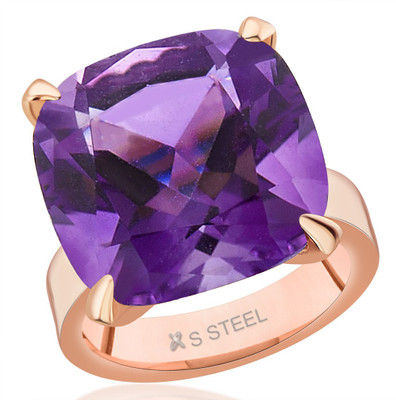 Peora Pop Of Purple Stainless Steel Ring