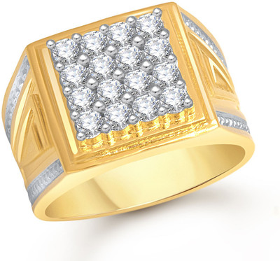 Meenaz Alloy Cubic Zirconia Ring, Gold