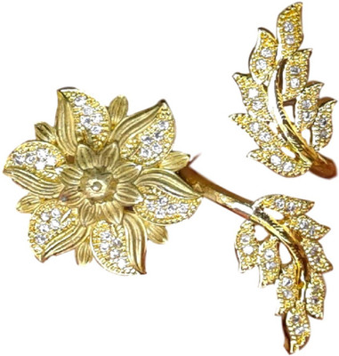 DGM CZ Finger Ring Alloy Ring, Gold