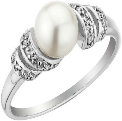 AG Jewellery Sterling Silver Swarovski Crystal Ring, White