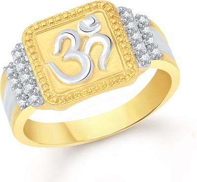 VK Jewels Om Alloy Cubic Zirconia Gold-plated Plated Ring