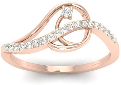 Jewels5 Varahi 18kt Diamond Rose Gold ring(Rhodium Plated)