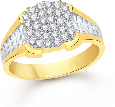 VK Jewels Reticular Alloy Cubic Zirconia Gold-plated Plated Ring