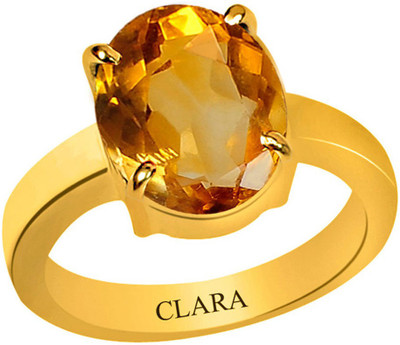 Clara Citrine Sunehla 6.5 carat or 7.25ratti Panchdhatu Silver Citrine Yellow Gold Plated Ring
Clara Citrine Sunehla 6.5 carat or 7.25ratti Panchdhatu Silver Citrine Yellow Gold Plated Ring