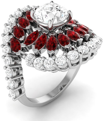 Ciemme Gemstone Collection Red Ruby Cocktail Silver Ruby Gold-plated Plated Ring, White
Ciemme Gemstone Collection Red Ruby Cocktail Silver Ruby Gold-plated Plated Ring, White