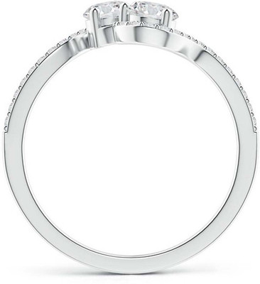Kiara Jewellery Silver Cubic Zirconia Rhodium Plated Ring