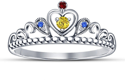 Vorra Fashion Beautiful Snow White Princess Crown Design Sterling Silver Citrine, Ruby, Sapphire Platinum Plated Ring
Vorra Fashion Beautiful Snow White Princess Crown Design Sterling Silver Citrine, Ruby, Sapphire Platinum Plated Ring