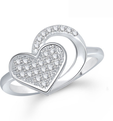 Meenaz Alloy Cubic Zirconia Ring, White