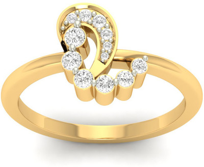 Jewels5 Ittha 18kt Diamond Yellow Gold ring(Rhodium Plated)