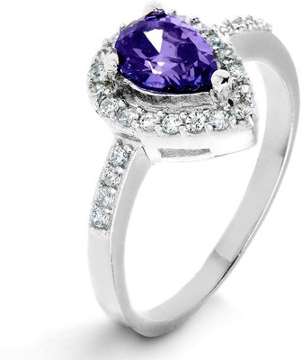 Kiara Jewellery Silver Cubic Zirconia Rhodium Plated Ring