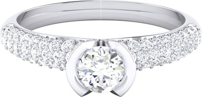 Kiara Jewellery Silver Cubic Zirconia Rhodium Plated Ring, White