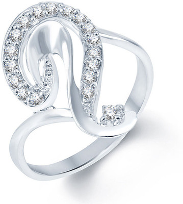 Sukkhi Alluring Alloy Cubic Zirconia Rhodium Plated Ring, White