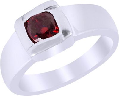 Elotic Silver Rhodium Plated Ring, Red