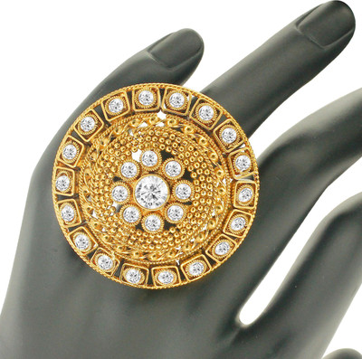 Spargz Round Design Finger Ring Studded with AD Stone Alloy Gold-plated Plated Ring, Gold;white
Spargz Round Design Finger Ring Studded with AD Stone Alloy Gold-plated Plated Ring, Gold;white