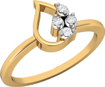 Vachya Glory 14kt Diamond Yellow Gold ring(Yellow Gold Plated)