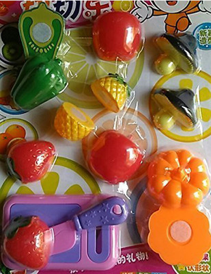 RVOLD Sliceable Fruits and Vegetable Toys with Cutting Chopping Board, Knife