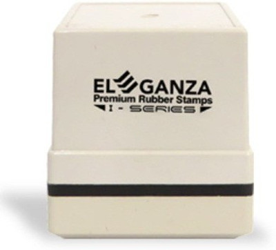 ELEGANZA Self Inking Customised with clear impression Size: 40 x 40 mm appropriate for round stamp Pre-inked Rubber Stamp(Standard, Black, Blue, Purple, Red, Green)