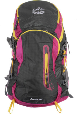Moladz Anole-2 Rucksack - 50 L(Grey, Pink)
